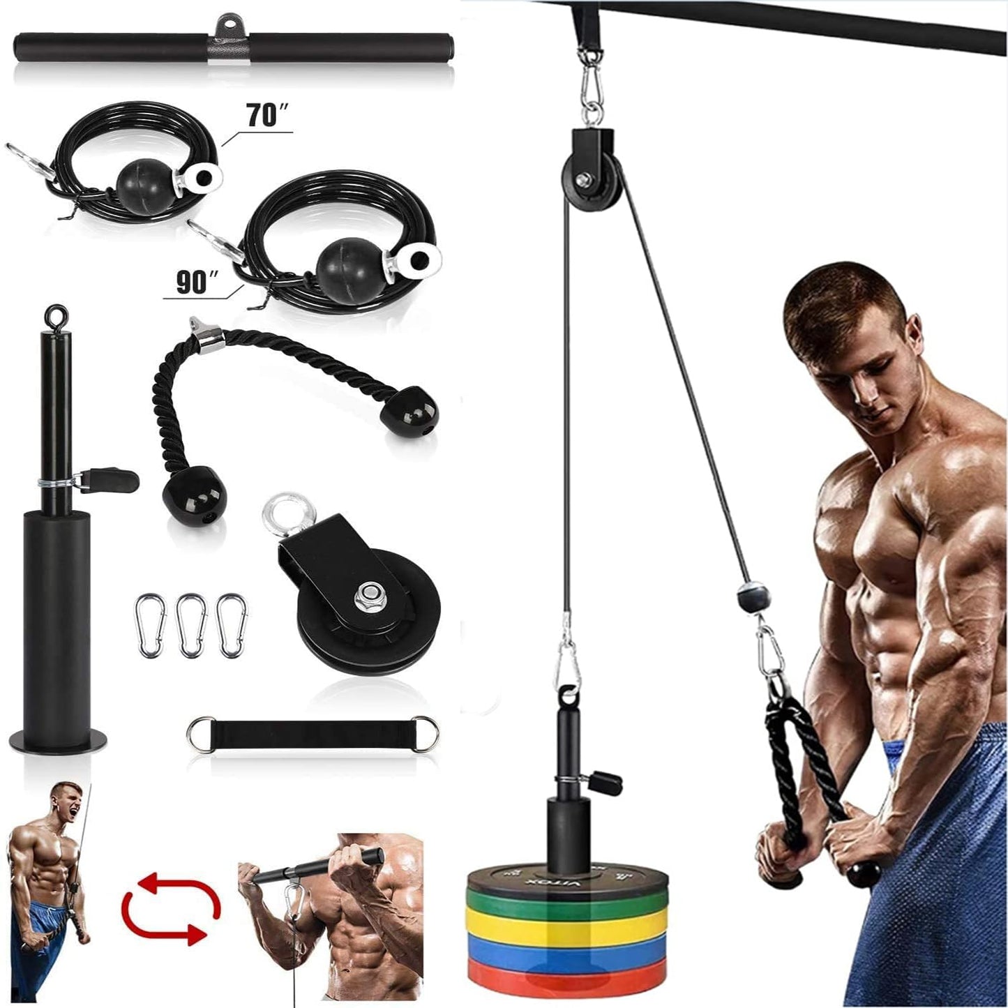 Accessoire Fitness à Poulie – Corde de Tirage pour Entraînement Complet